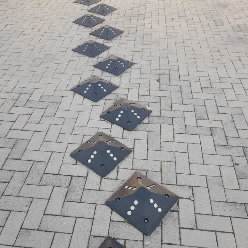 Low noise 75mm rubber speed bumps installed in residential estate in Newton Park Port Elizabeth Eastern Cape Province