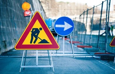 Road Signs Temporary road signs with stands