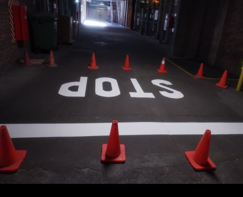 road marking stop signs and stop lines