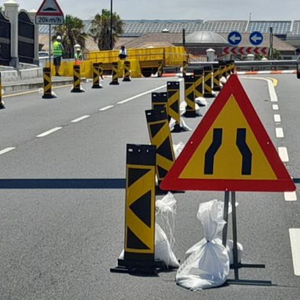 Temporary Road Sign on on metal stand
